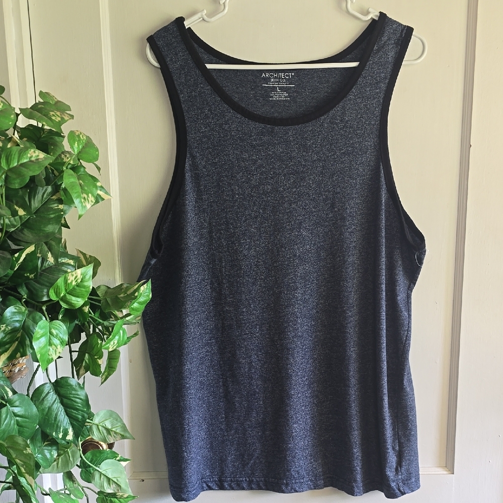 Architect Mens Charcoal Blue Tank Top